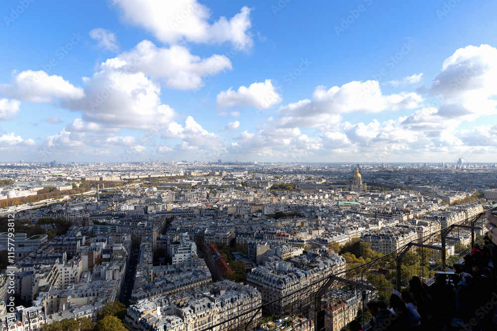 Fototapeta premium Captivating Aerial View of Paris A Truly Iconic Urban Landscape to Explore and Adore
