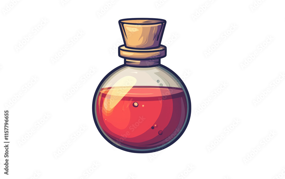 Colorful Potion in a Classic Glass Bottle Isolated on transparent background Colorful Potion in a Classic Glass Bottle Isolated on transparent background