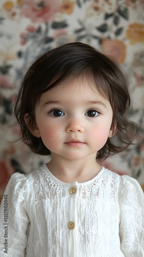 Sweet Innocence: Portrait of a Dark-Haired Girl with Brown Eyes Sweet Innocence: Portrait of a Dark-Haired Girl with Brown Eyes