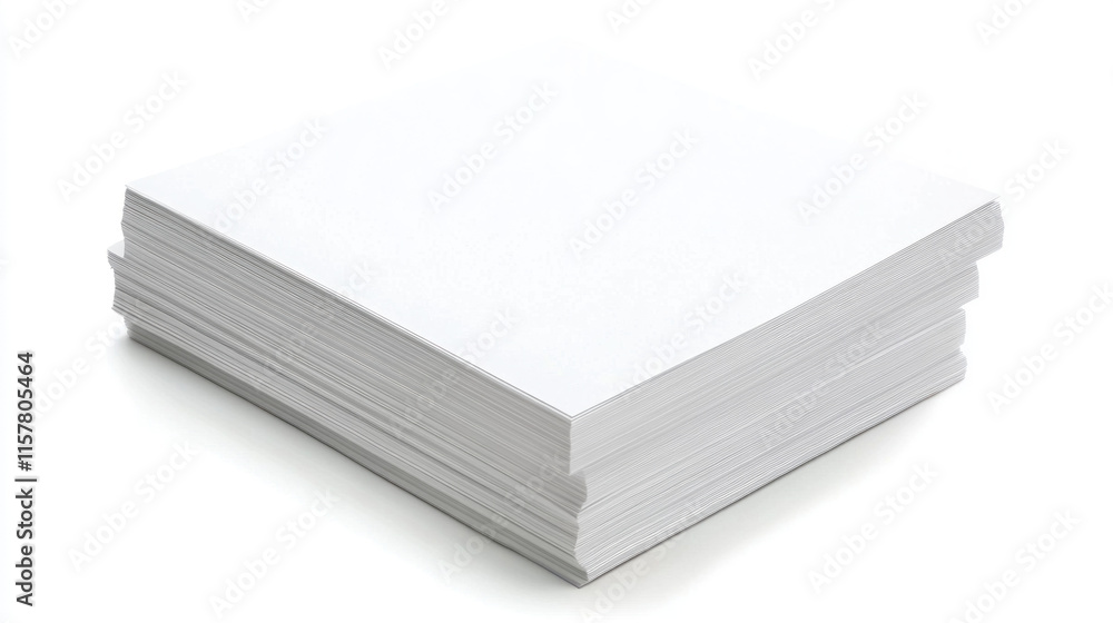 Stack of blank white paper sheets isolated on white background. Stack of blank white paper sheets isolated on white background.
