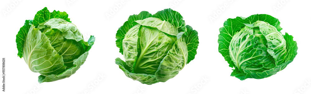 Set of cabbage, isolated on transparent background. PNG element. Set of cabbage, isolated on transparent background. PNG element.