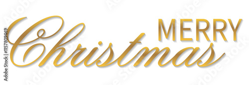 Merry Christmas elegant gold vector illustration with decorative lettering for festive celebrations