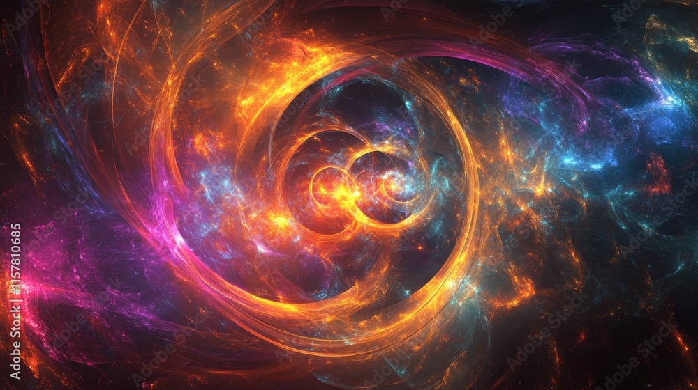 Obraz premium Abstract cosmic swirl of vibrant colors.