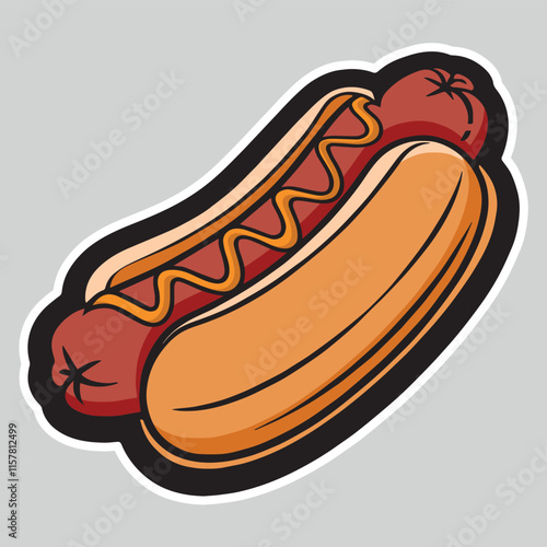 illustration of a fast food hamburger sticker for entrepreneurship