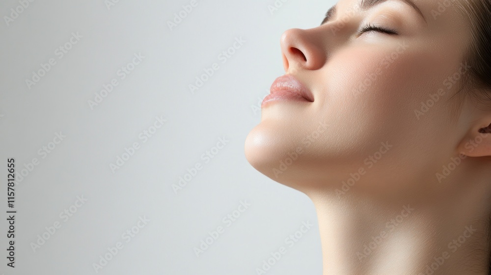 Woman with closed eyes embraces calmness and serenity in a peaceful environment Woman with closed eyes embraces calmness and serenity in a peaceful environment