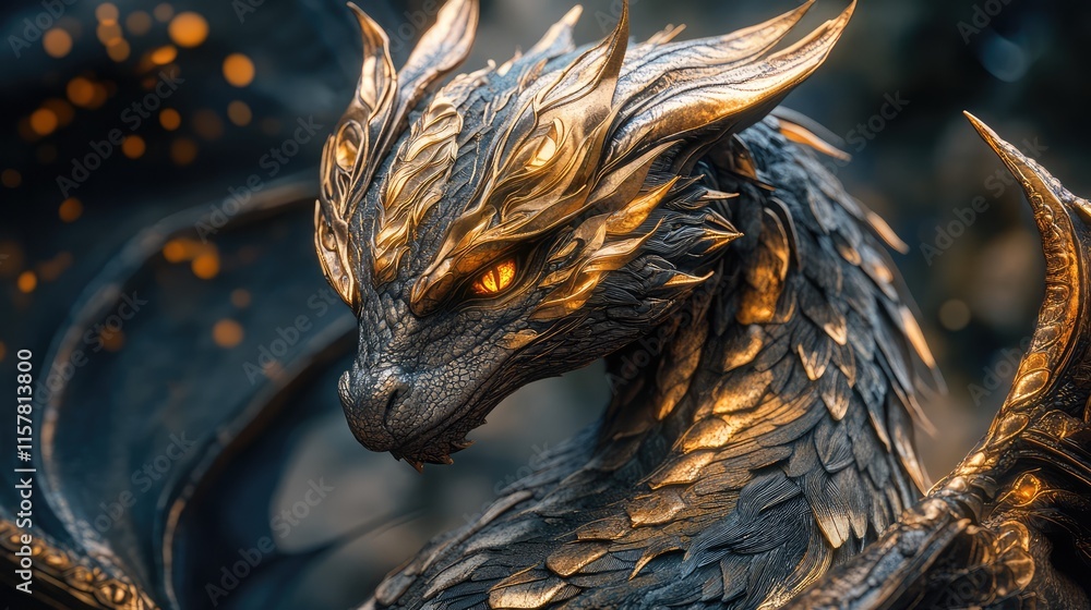 Majestic Mythical Creature with Imposing Presence and Unique Details Majestic Mythical Creature with Imposing Presence and Unique Details
