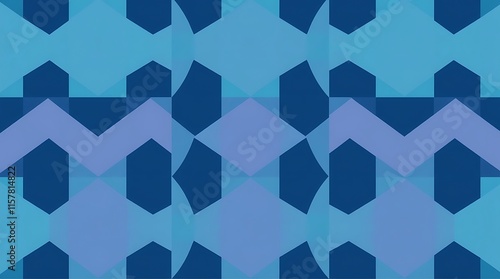 Serene Blue Hexagon Pattern 