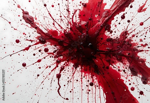 Abstract Red Blood Splatter Artwork photo