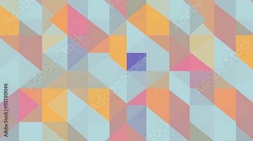 Wallpaper Mural Abstract Geometric Pattern: Pastel Hues  Torontodigital.ca
