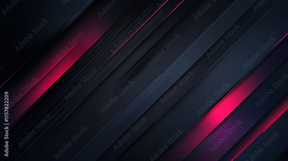 Fototapeta premium Abstract dark background with pink diagonal lines
