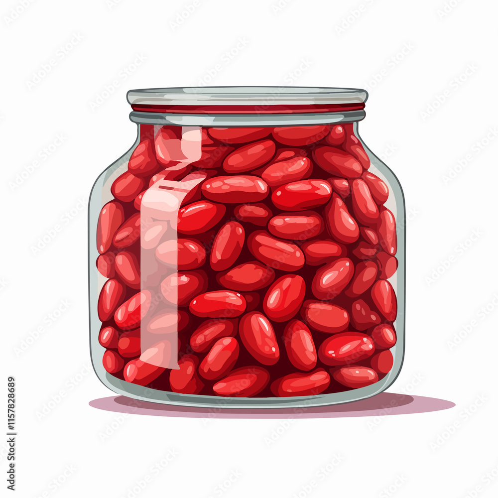 Reusable Glass Container with Beans Icon: Sustainability in Food Storage Reusable Glass Container with Beans Icon: Sustainability in Food Storage