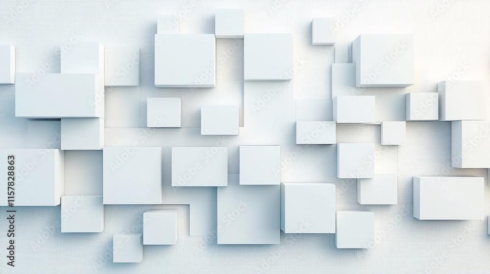 Stunning 3D Render: Abstract Minimalist White Cube Composition. AI Generated Stunning 3D Render: Abstract Minimalist White Cube Composition. AI Generated