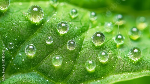 Intricate details of green fern leaf photo