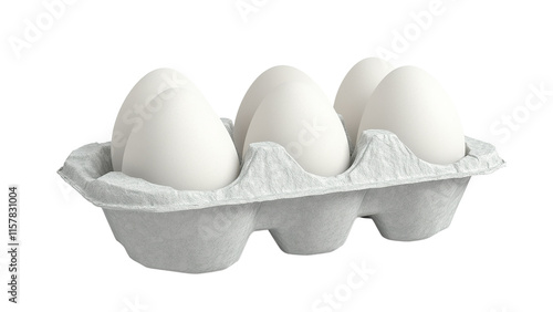 Eggs in an egg carton, cut out photo