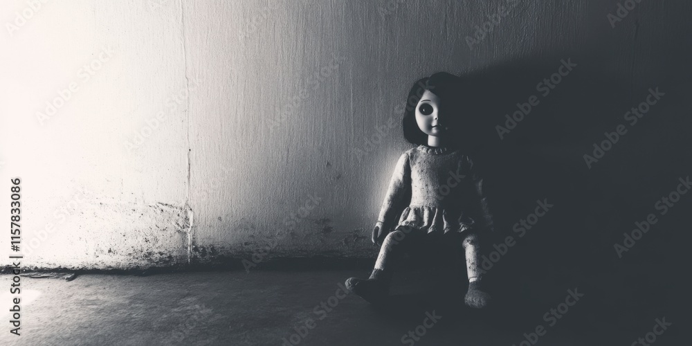 A Haunting Doll Cast in Shadows An Unsettling and Chillingly Eerie Scene Unfolds Before Your Eyes A Haunting Doll Cast in Shadows An Unsettling and Chillingly Eerie Scene Unfolds Before Your Eyes