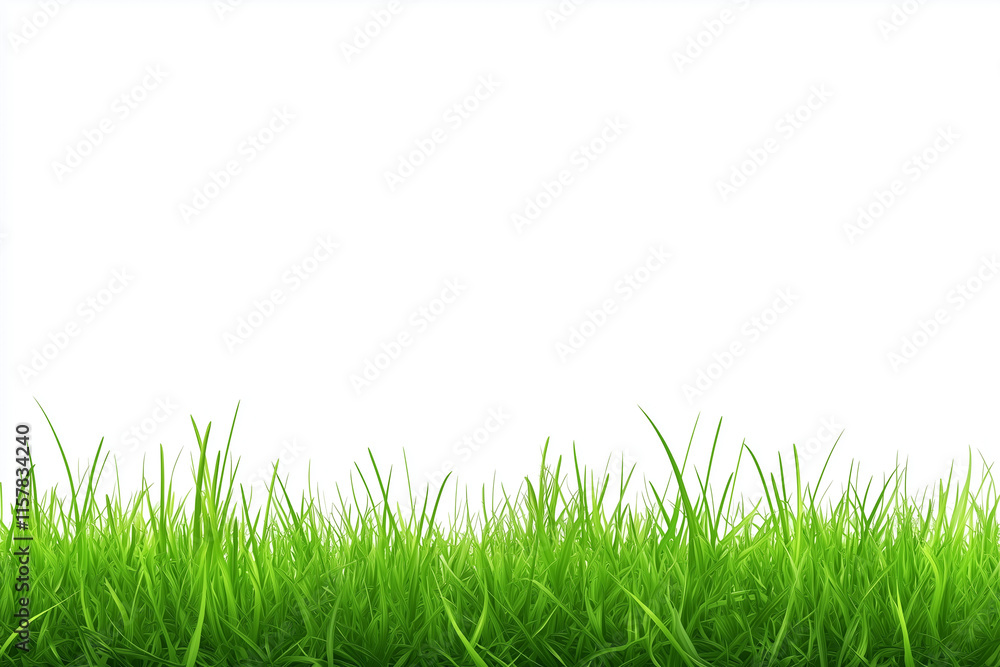 Fresh Green Grass on a Bright White Background for Spring-Themed Designs and Projects Fresh Green Grass on a Bright White Background for Spring-Themed Designs and Projects
