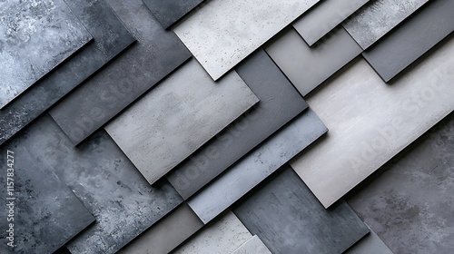 A series of gray and white tiles are stacked on top of each other © Atthapon