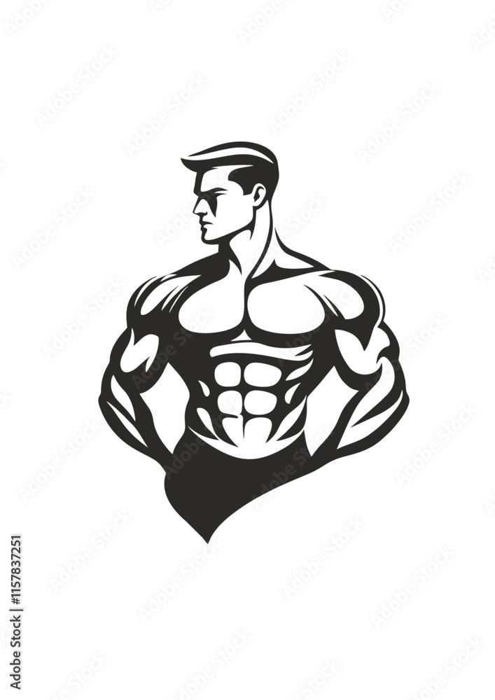 Fototapeta premium a bodybuilder, an athlete with big muscles and broad shoulders