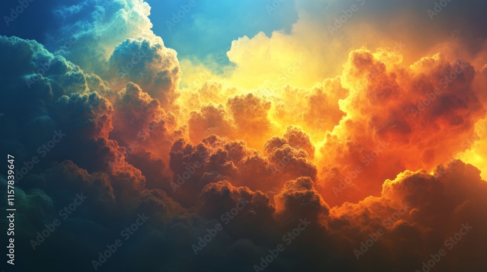 Vibrant Cloud Composition with Dynamic Light Effects Vibrant Cloud Composition with Dynamic Light Effects