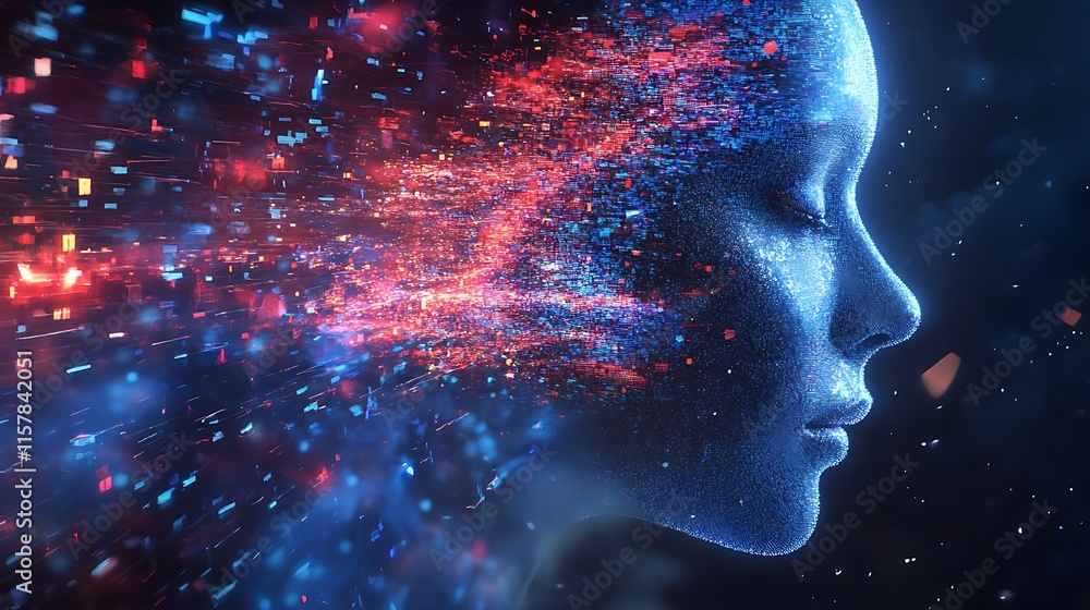Vibrant Digital Painting: Ethereal Mind, Energetically Transforming, Cosmic Background. AI Generated Vibrant Digital Painting: Ethereal Mind, Energetically Transforming, Cosmic Background. AI Generated