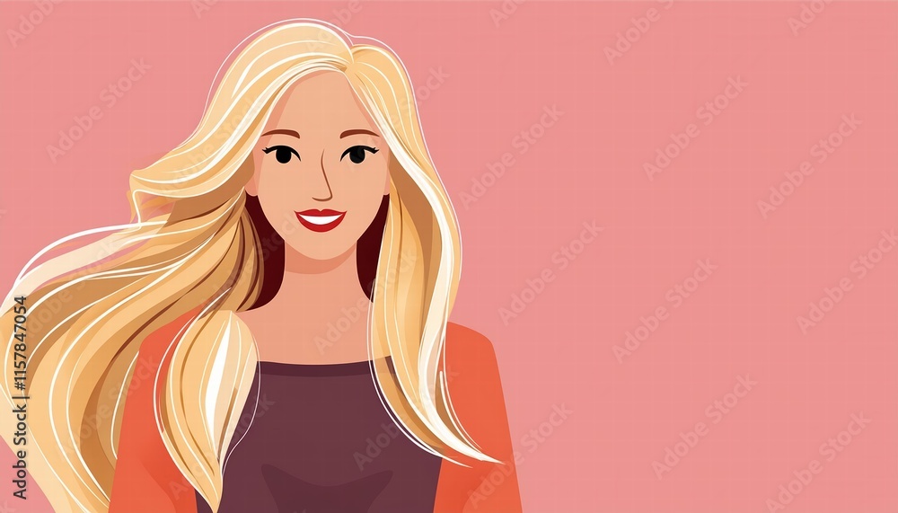 Smiling Young Woman with Long Blonde Hair Posing Elegantly Against a Soft Pastel Background A Captivating Portrait of Youthful Joy and Beauty Smiling Young Woman with Long Blonde Hair Posing Elegantly Against a Soft Pastel Background A Captivating Portrait of Youthful Joy and Beauty