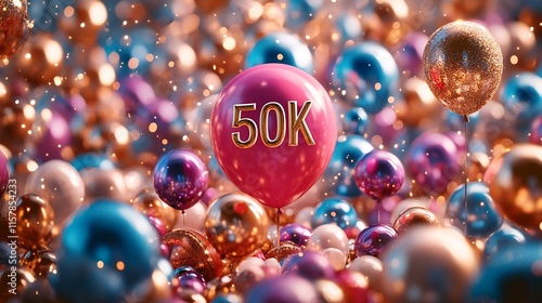 A Celebration of 50k Achieved: A Visual Representation of Success and Milestone Marking. photo