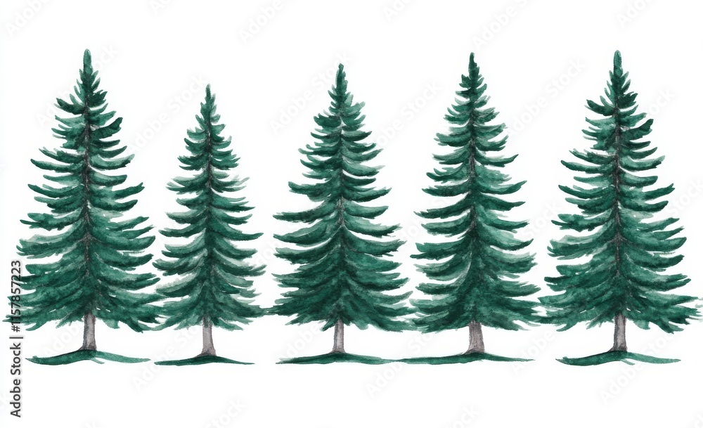 Winter nature scene with a holiday backdrop featuring conifers and snow Winter nature scene with a holiday backdrop featuring conifers and snow