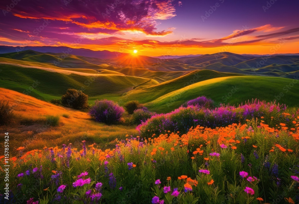 majestic sunsets painting vibrant canvas over expansive green pastures breathtaking colors splendor, sky, clouds, horizon, light, landscape, evening majestic sunsets painting vibrant canvas over expansive green pastures breathtaking colors splendor, sky, clouds, horizon, light, landscape, evening