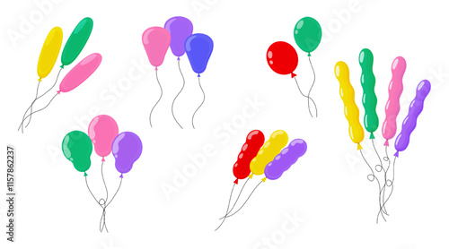 Wallpaper Mural Colorful balloons floating together for a festive celebration or event Torontodigital.ca