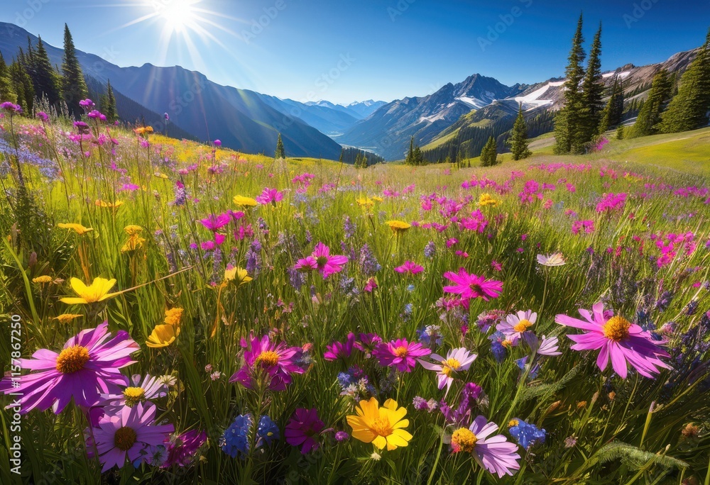 Obraz premium exploring bright seasonal colors stunning landscapes from blooming flowers autumn foliage, leaves, fall, vibrant, nature, forest, scenery, scenic