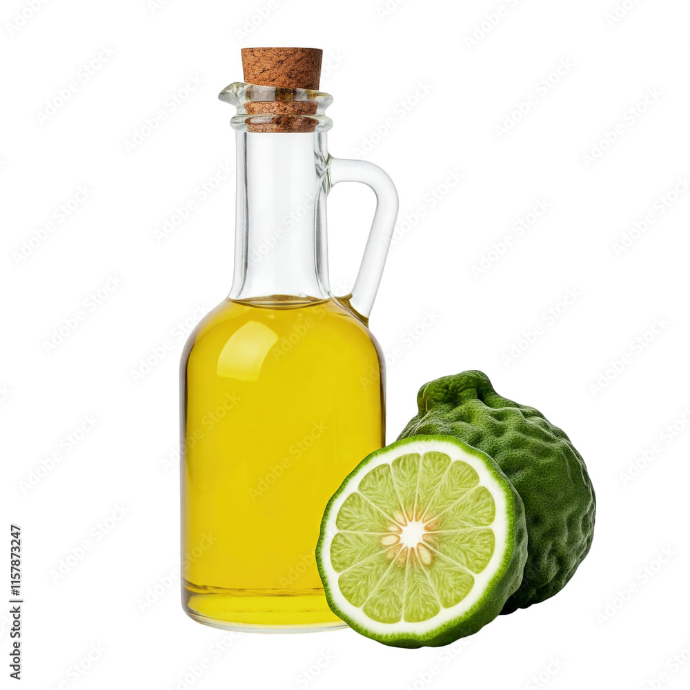 Bergamot essential oil in a bottle isolated on transparent background png Bergamot essential oil in a bottle isolated on transparent background png