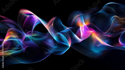 Vibrant, colorful abstract wave background. Perfect for tech, music, or design projects.