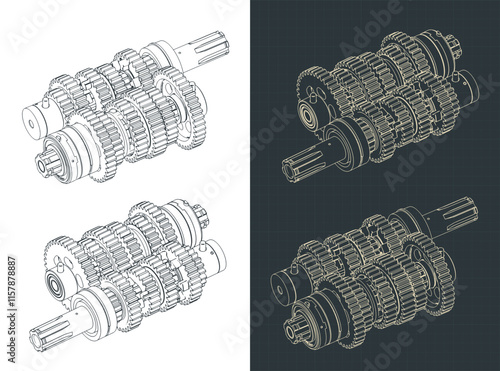 Motorcycle transmission blueprints