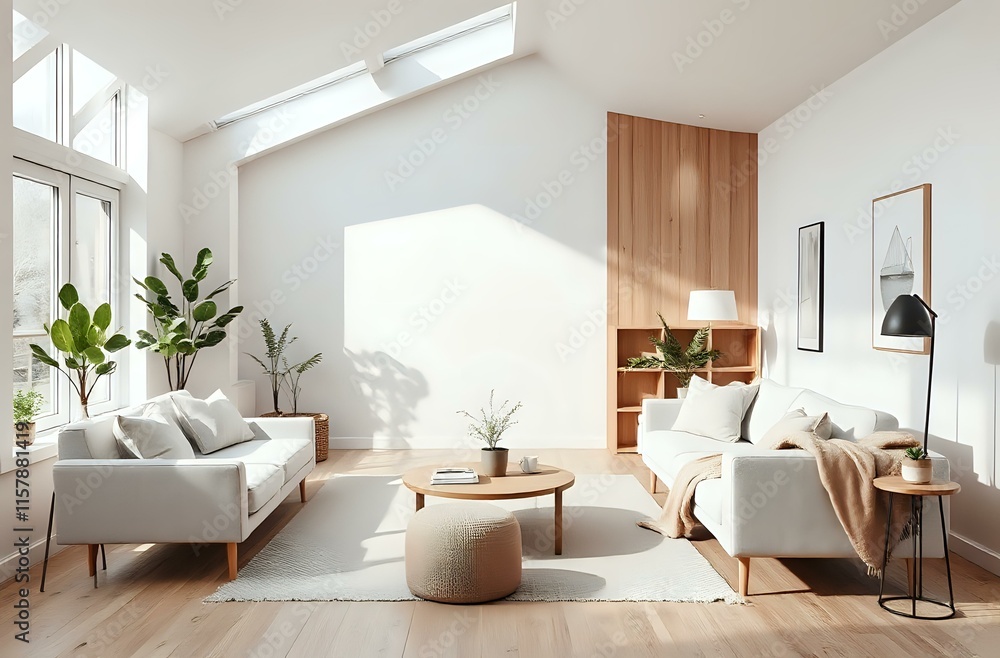 Minimalist Scandinavian Living Room with Natural Light Minimalist Scandinavian Living Room with Natural Light
