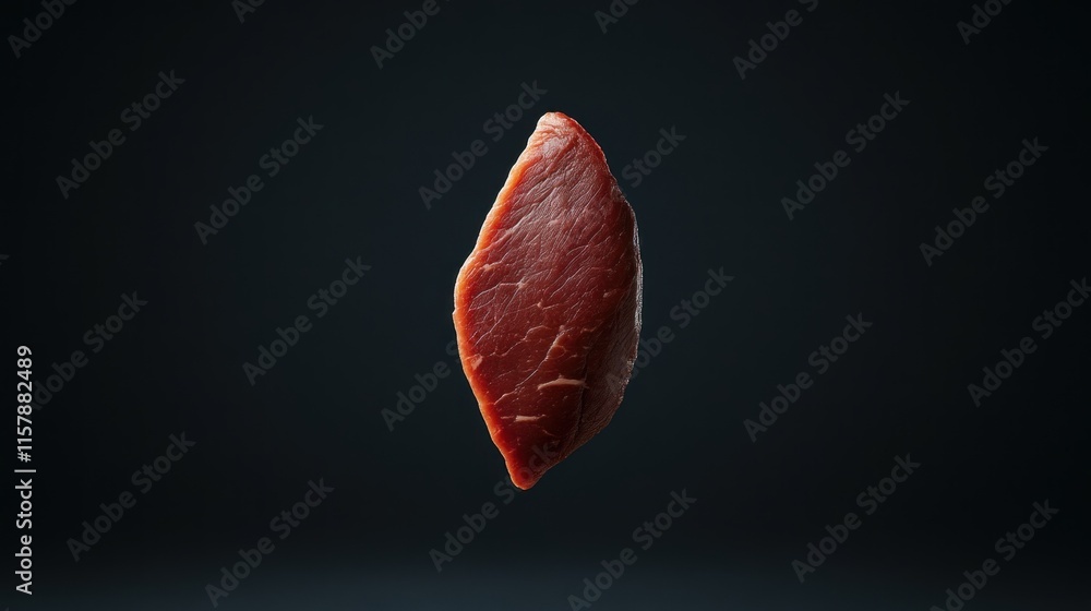 Sizzling raw tuna steak culinary art minimalist studio dark background close-up perspective gourmet ingredients Sizzling raw tuna steak culinary art minimalist studio dark background close-up perspective gourmet ingredients