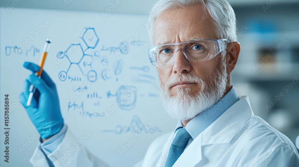 scientist in lab coat explains complex experiments with confidence scientist in lab coat explains complex experiments with confidence