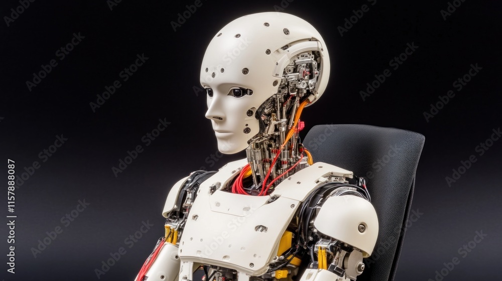 Fototapeta premium Innovative robotics development tech lab prototype showcase futuristic environment close-up view ai concepts