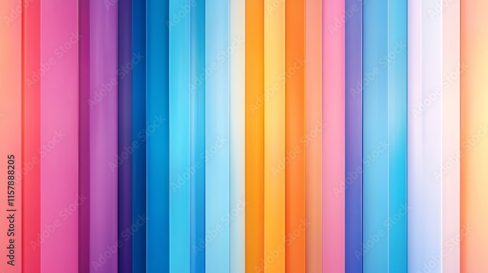 Obraz premium Vibrant Vertical Stripes: A Colorful Digital Painting in a Modern Style. AI Generated