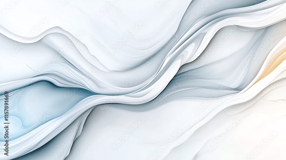 Fototapeta premium Fluidly Swirling Abstract Digital Painting: Serene Minimalist Artwork. AI Generated