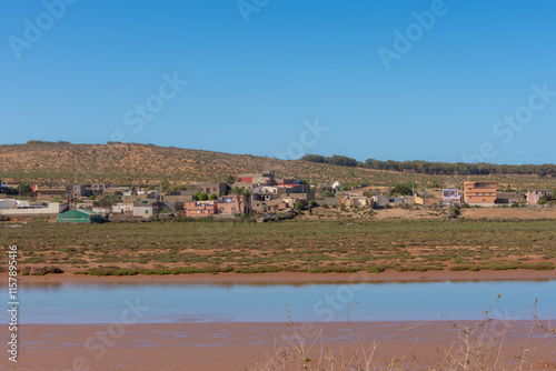 Seaside landscape of the Moroccan countryside seen from along the road in the Safi region