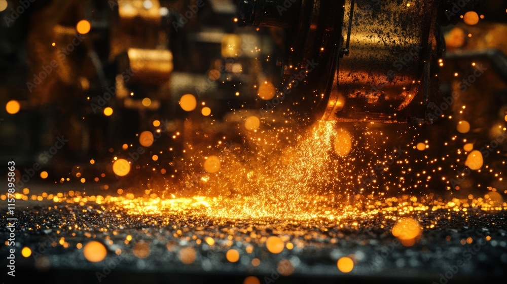 Metal welding sparks and molten metal. Metal welding sparks and molten metal.