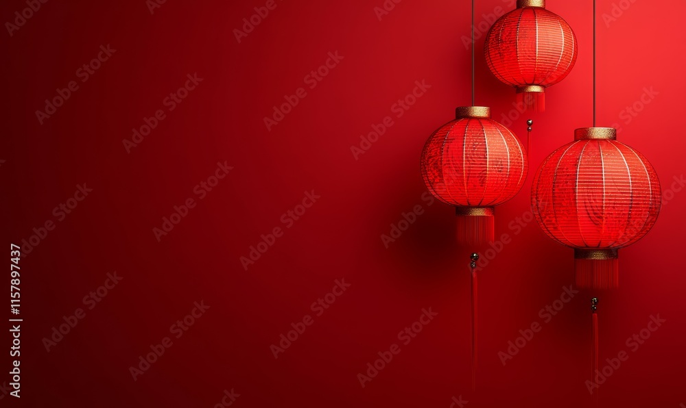 A festive background with red paper lanterns for Chinese New Year A festive background with red paper lanterns for Chinese New Year