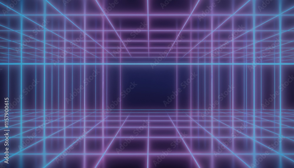 3D render of a futuristic neon grid background with bright cyan and magenta lines 3D render of a futuristic neon grid background with bright cyan and magenta lines