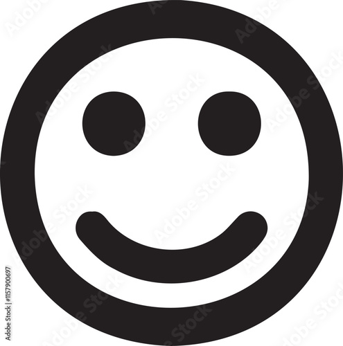 A cheerful and friendly smiling face icon, perfect for conveying happiness, joy, or positivity in various designs. This simple image is ideal for use in apps, websites, and promotional materials.
