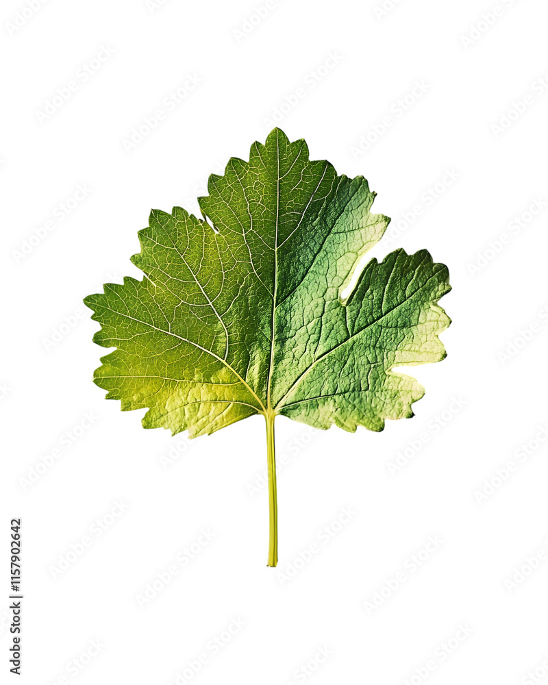 Fresh Green Vineyard Leaf Isolated on White Background for Organic Farming and Nature Themes Fresh Green Vineyard Leaf Isolated on White Background for Organic Farming and Nature Themes