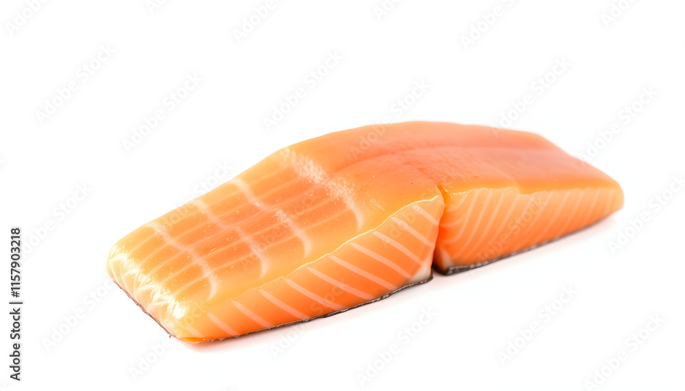 Salmon, fresh salmon fillet isolated on white background, simple style. isolated with white highlights Salmon, fresh salmon fillet isolated on white background, simple style. isolated with white highlights