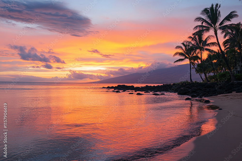 sunset on the beach