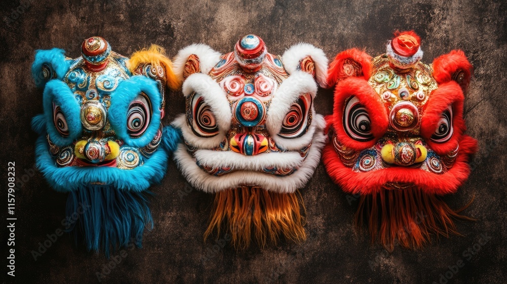 Obraz premium Colorful Traditional Masks of Diverse Cultures Displayed Together