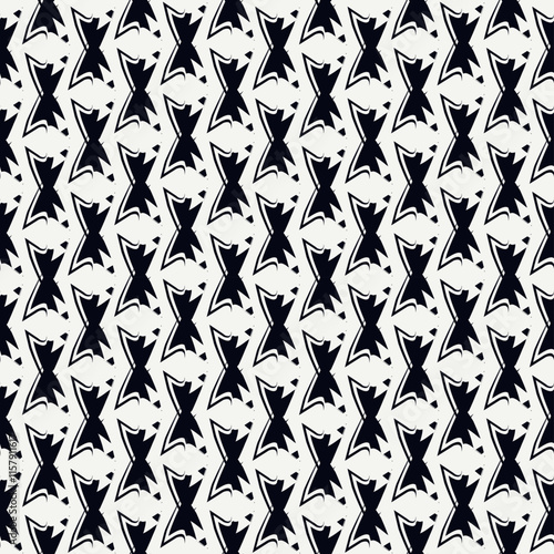 Paint brush geometrical ornament. Hand drawn seamless pattern. Abstract backdrop. Trendy wallpaper. Geometric background. Ethnic motif. Mosaic ornate. Digital paper. Textile print. Web design.