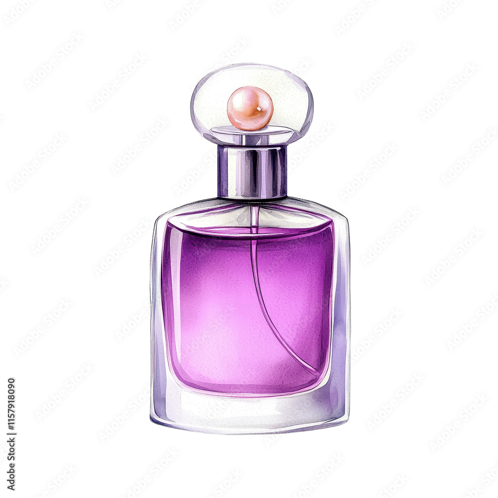 Elegant Purple Perfume Bottle with Pearl Top Elegant Purple Perfume Bottle with Pearl Top